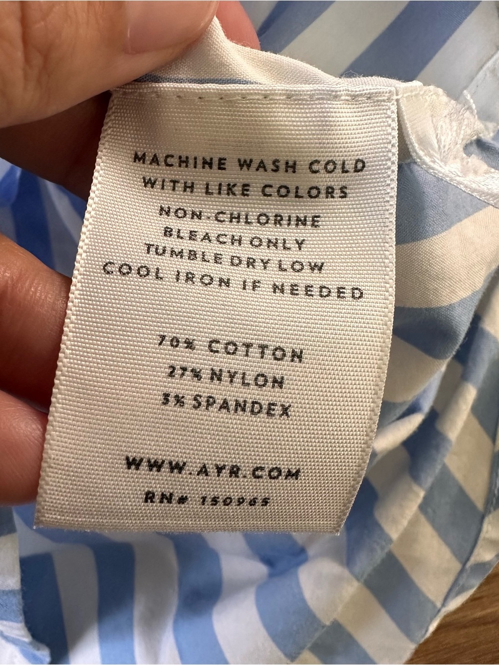 AYR The Deep End Striped Button Down Shirt Blue White Cotton XS Luxury Career - Picture 6 of 10